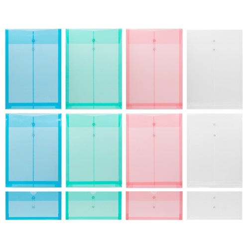 Plastic Document Folder File Organizer Folder 12pc Set for Home Office School