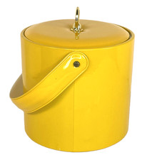 VTG Georges Briard Yellow Vinyl Ice Bucket 19...