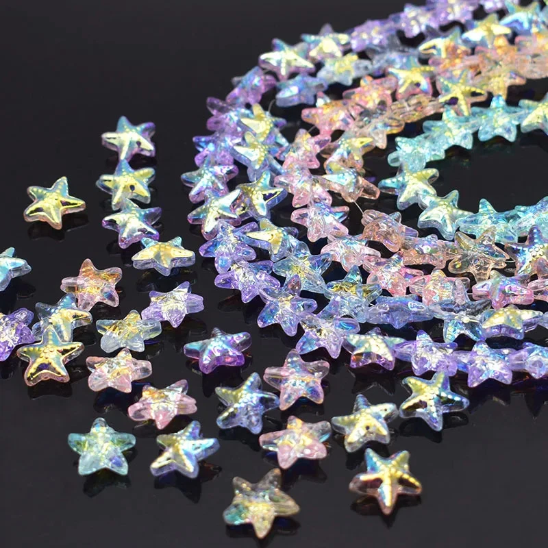 20 piezas Cuentas de Estrella de Mar de Vidrio Multicolor Hilo AB Chapado Espaciador Cuentas Sueltas Hilo Foto 2 de 4