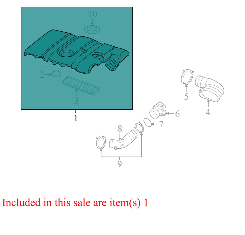Conjunto de filtro de aire y carcasa Volkswagen Rabbit 2008 2,5 L usado 07K129607E fabricante de equipos originales Foto 3 de 4