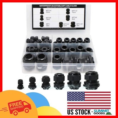 Nylon Cord Grip Cable Glands Kit - 50pcs with  Waterproof Protection