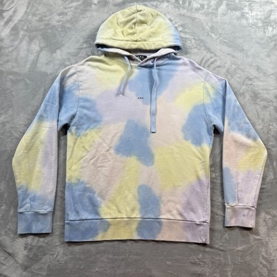 A.P.C. Rue Madam Paris Hoodie Mens Large Tie-dye hoodie Logo Pullover Sweatshirt
