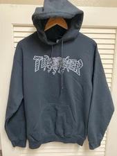 Thrasher Hoodie Men’s Black Medusa Snake Graphic Skateboard Sweatshirt Large 
