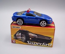 “MATCHBOX” *ROW SUPERFAST* SF-30 CAMARO POLICE CAR *RARE METALLIC BLUE* MIB