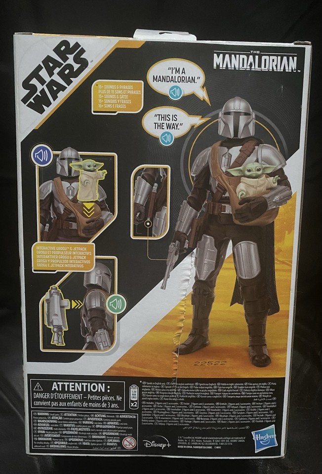 Star Wars Galactic Action – The Mandalorian & Grogu (30 Cm) – Figurine Interattive Con Suoni E Frasi – Versione Francese - 2