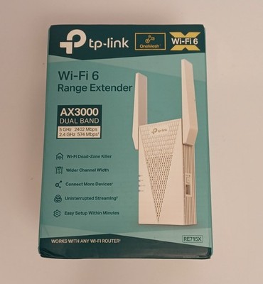 TP-Link RE715X AX3000 Mesh WiFi6 Wireless Extender - White