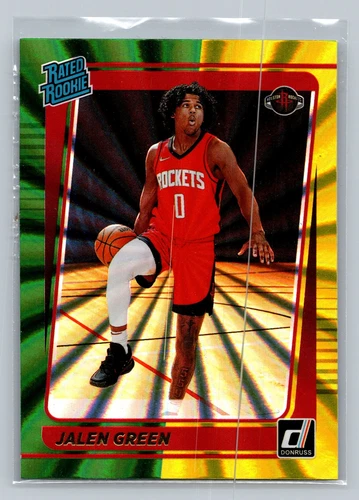 2021-22 Donruss #209 Jalen Green Holo Green and Yellow Laser
