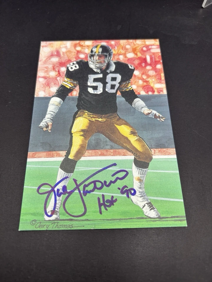 💎1993 Goal Line Art Jack Lambert HOF Signed Steelers Print /5000 Authenticated - Image 3 of 4