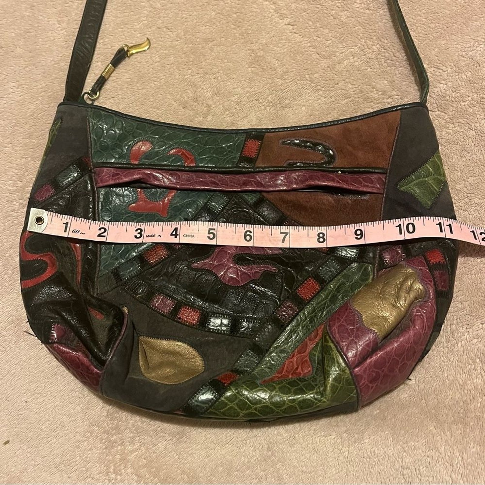 Sharif Multicolor Leather Patchwork Shoulder Bag - image 8