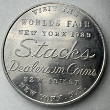 1939 Stacks, Coin Dealer, 1939 New York Worlds Fair George Washington Token