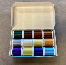 Vintage NOS Rod Winding Thread Size 00 Twelve Color Assortment 