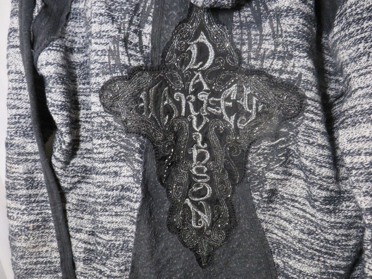 Harley Davidson full zip distressed embroidered logo Hoody Jacket
