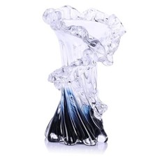 Hand Blown Blue Glass Vase, Unique Art Beautiful Ocean Glass Vase for Small