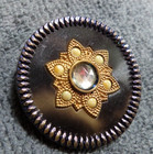 Vintage Antique Victorian Metal & Celluloid Button FANCY Design — photo 2