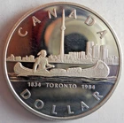 1984 CANADA DOLLAR - AU/UNC - PROOF  - Excellent SILVER Coin - Lot #M26