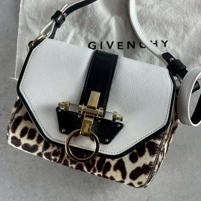 GIVENCHY Obsedia Crossbody Bag Shoulder Bag Leopard Leather USED
