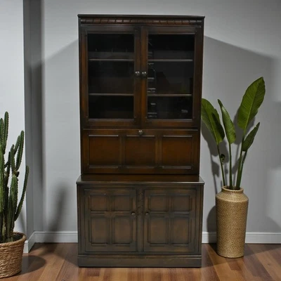 Ercol Mural Wall Unit Display/Drinks Cabinet Dark Finish FREE UK Delivery* - Image 1 of 4