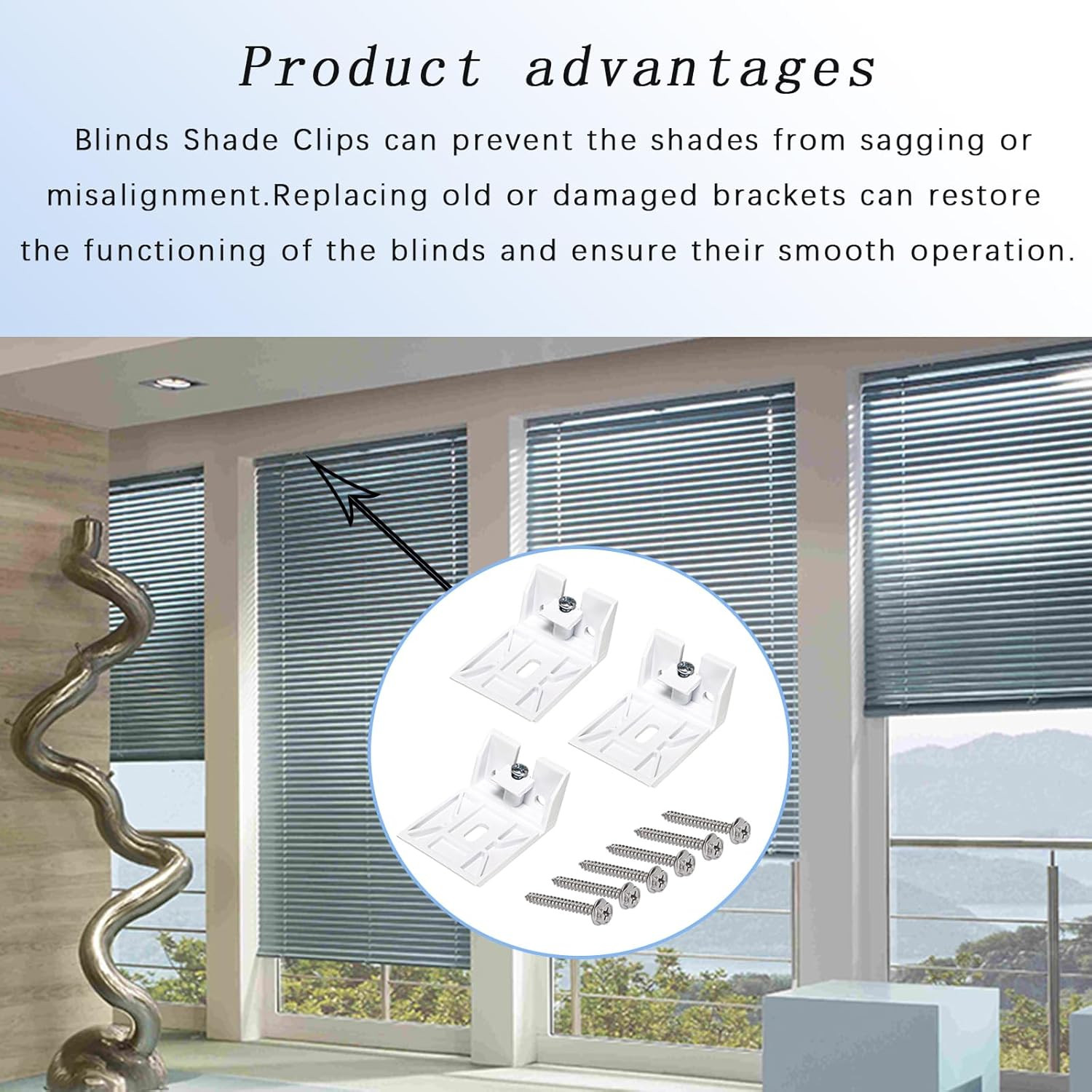3/4" Blinds Shade Brackets,for Hunter Douglas Duette,Honeycomb,Cellular and A...