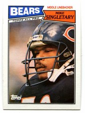 1987 Topps #58 Mike Singletary Football Card - Chicago Bears - NFL HOF