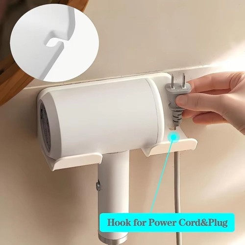 Non Perforated Hair Dryer Rack Self-adhesive Bathroom Storage Rack - Picture 8 of 15