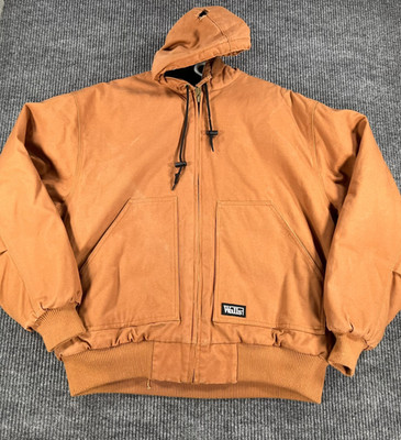 Walls Work Wear Chore Barn Coat Mens XL Extra Large Brown Canvas Full Zip