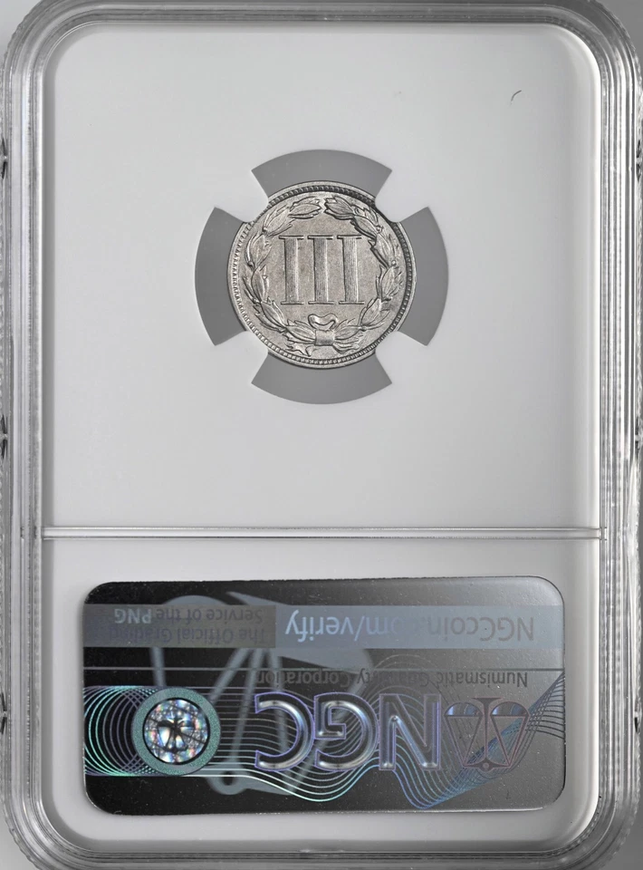 1881 3CN THREE CENT NICKEL NGC XF DETAILS "CLEANED" #8404746-046 - Image 4 of 4