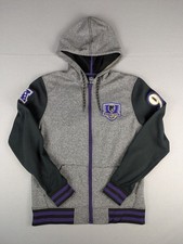 NFL Team Apparel Baltimore Ravens Full Zip Hoodie Small Grey 1996 Embroidered