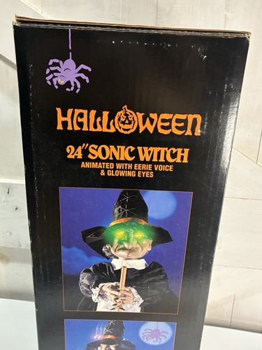 Vintage 24" Animated Halloween Sonic Hanging Witch Broomstick Working - Picture 4 of 15