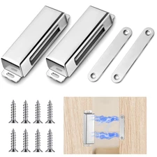 2Pcs Magnetic Door Catch 150LB Heavy Duty Stainless Steel Cabinet Closures