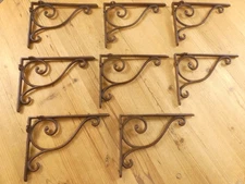8 Antique Style Shelf Brace Wall Bracket Cast Iron Brackets Corbels Plant Hook