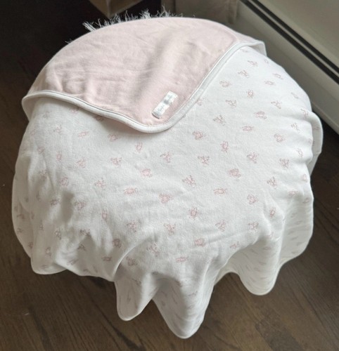 Ralph Lauren Baby Girl Blanket Bear Reversible Receiving Security Cotton Pink - Picture 1 of 6