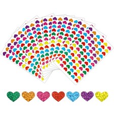 Heart Stickers, Glitter Heart Shaped Sticker, 780PCS, 7 Colors Small Foil Hea...