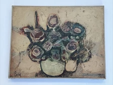 DONALD PURDY PAINTING FLORAL ABSTRACT MID CENTURY MODERN EXPRESSIONIST FAMOUS