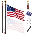 Yescom 30' Telescoping Flag Pole Kit Portable Display Sign Pole for Events Black — photo 1