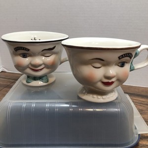 Vintage Ltd. Edition Baileys Irish Cream Yum Winking Coffee Tea Cups SET of 2