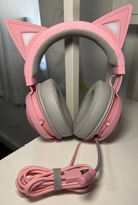 RAZER Pink Kitty Wired Gaming Headphones with Mic-RGB Lighting *MIC NOT WORKING