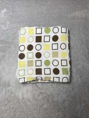 Baby Flannel Receiving Blanket Shapes Brown Yellow Green Square Circle Flannel