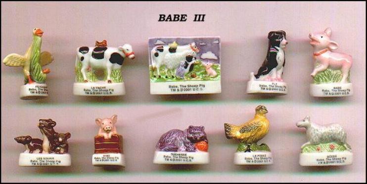Babe Mutiger Schwein Seltenes Set 10 Figuren 3Cm Porzellan FEVES Frankreich 6590₽
