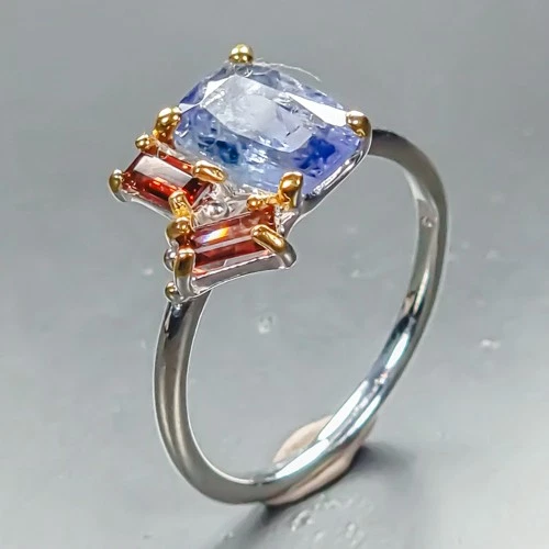 Gemstone Natural Tanzanite Ring 925 Sterling Silver Size 7 /R460571