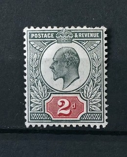 GB KING EDWARD VII SG 226 2D GREY GREEN AND CARMINE RED M/MINT