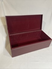 Red leather jewelry box Case With Red Velvet Lining
