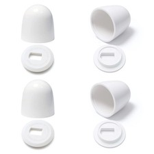 4 Pcs Upgrade Toilet Bolt Caps, Universal Plastic Tall 4-Pack, Pearl White