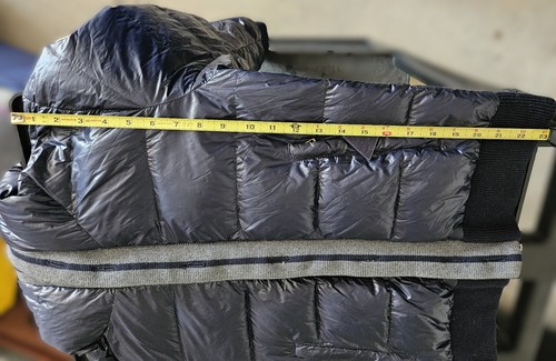 Vtg Y2K Moncler Navy Blue Down Fill Puffer Hooded Jacket Zipper & Button Size 0 - Picture 16 of 23
