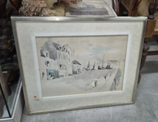 Watercolor Painting Canvas Signed C ALION N°1