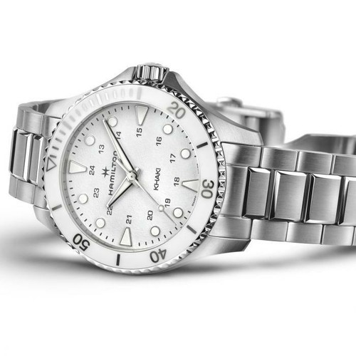 New Hamilton Khaki Navy Scuba Auto ST Steel White Dial Women's Watch H82221110 - Picture 3 of 5
