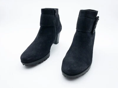 Gabor Bottines Femme À Talons En Cuir Bleues Taille 39 EU Art 17590-30 - Photo 1/3