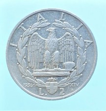 VITTORIO EMANUELE III 2 LIRE 1936 IMPERO MONETE DA COLLEZIONE NICHEL COIN