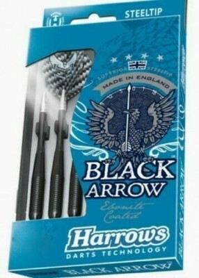 Harrows Dart-Pfeile Set  3 Stück mit Stahl-Spitzen Black Arrows  20 g