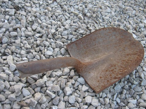 no handle Rusty Original Vintage Primitive Metal Shovel Taper Forged Heat  2