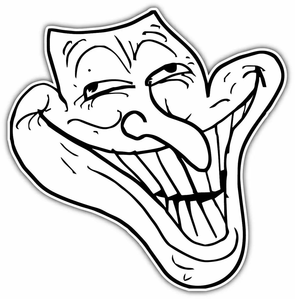 Internet Troll Face Trollface Trolling Car Bumper Vinyl Sticker Decal 5X4